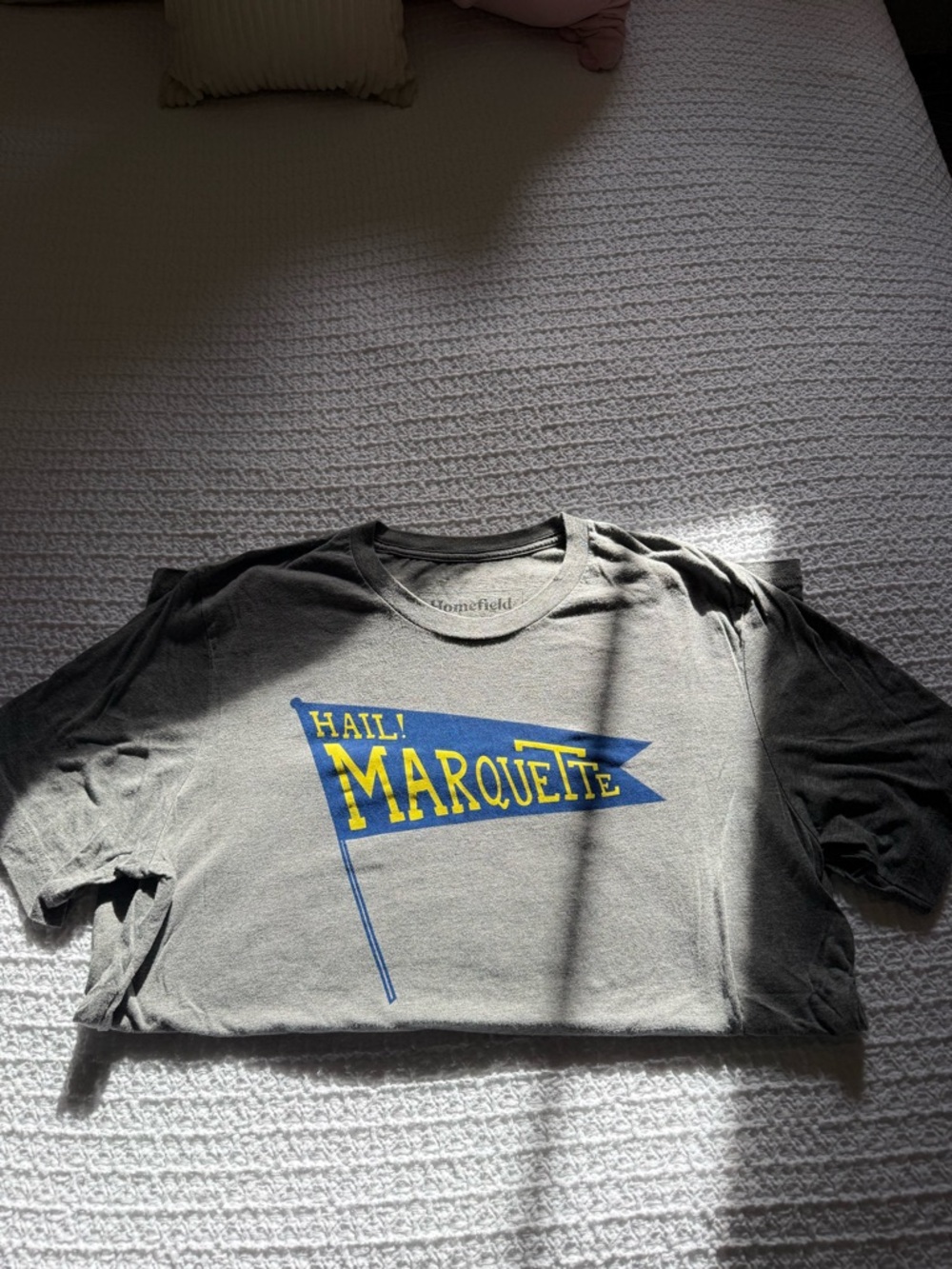 Homefield Hail Marquette Short Sleeve T-Shirt - Gray/Blue/Yellow